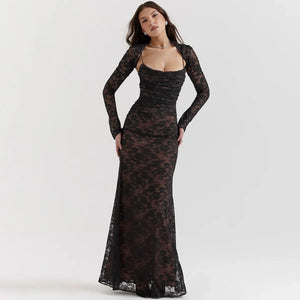 Vintage Dantelli Maxi Elbise