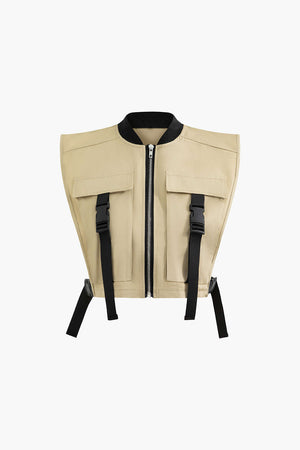 Zip Up Flap Pocket Cargo Yelek