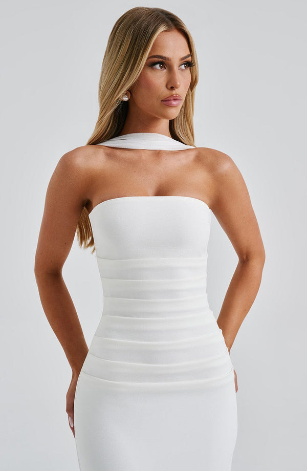 Yulia - Beyaz Maxi Elbise